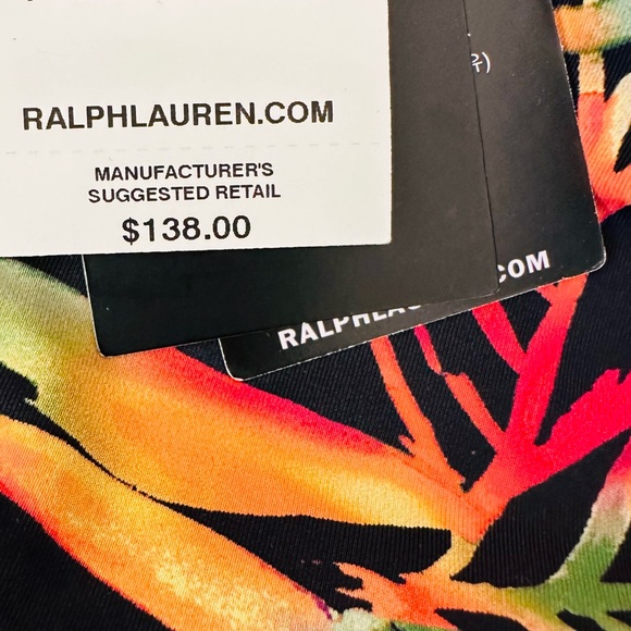 New Ralph Lauren High-Neck Tummy-Control One-Piece Swimsuit Floral Boho - Picture 7 of 7